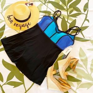 Swimsuits For All Longitude Color Block Swimdress